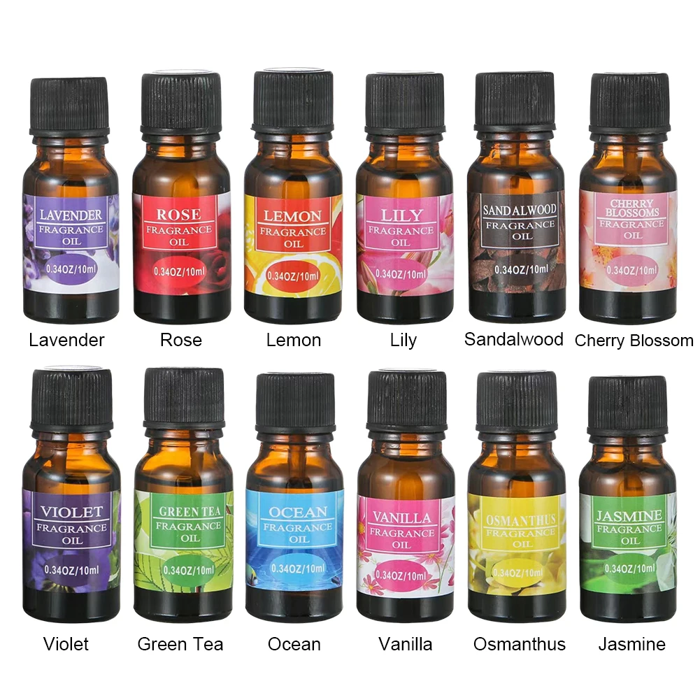 10ML Plant Essential Oil Plant Aromatherapy Oil Water Soluble Air Freshener Car Perfume Refill for Humidifiers Aroma Diffuser