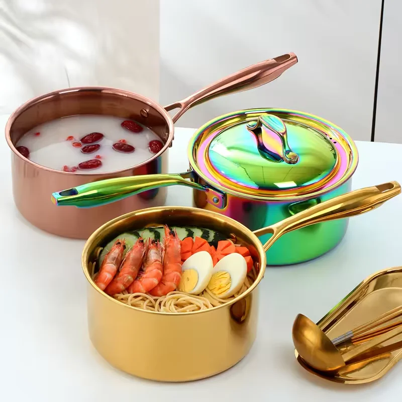 High Quality 304 Stainless Steel Pan Cooking Pot for Milk Soup Noodle