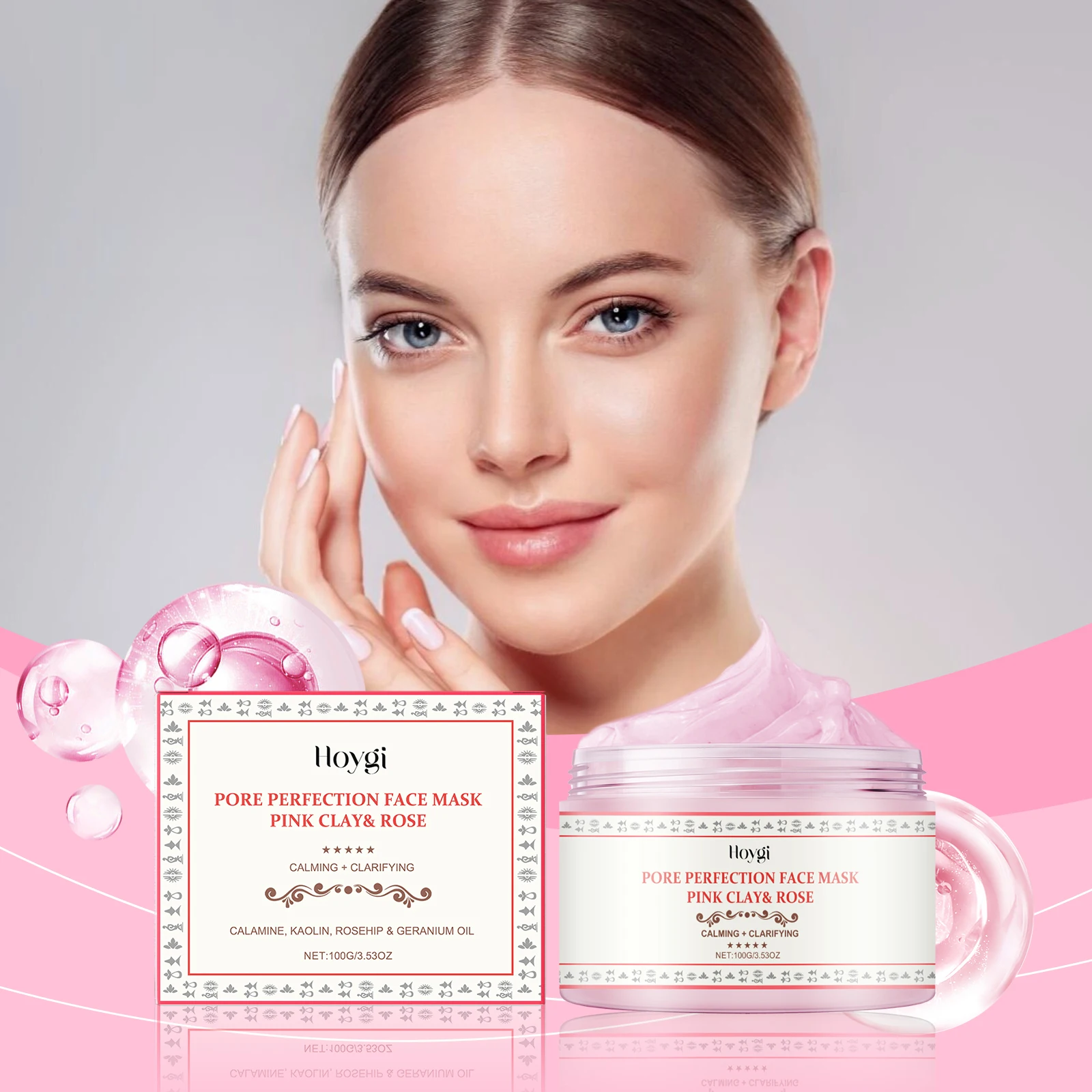 Маска для лица Pore Perfection с розовой глиной и розой — глубоко очищающая глиняная маска минимизирования Фото №6