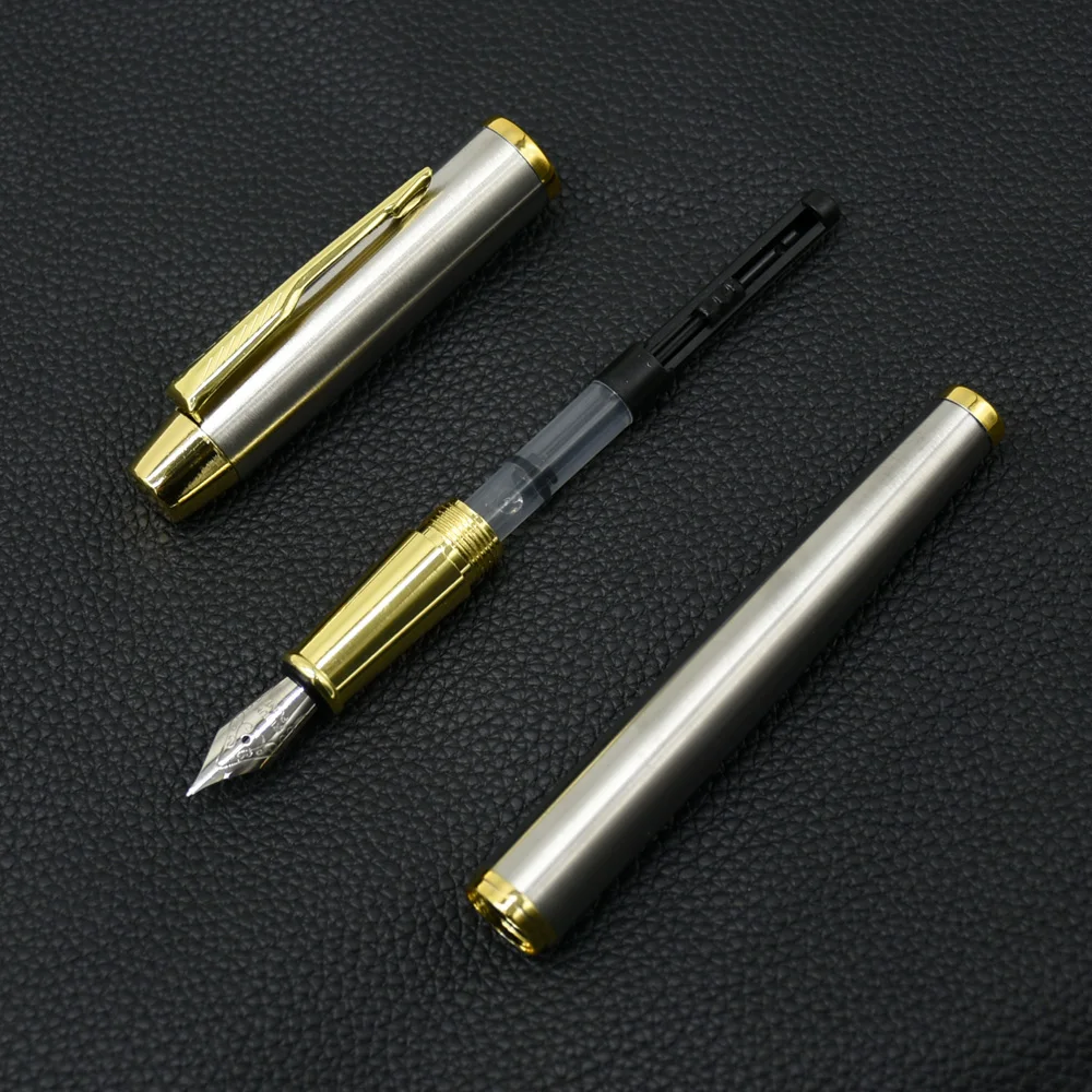 High Quality Metal Fountain Pen Business Stainless Steel Student Stationery Office School Supplies Gift Ink Pens