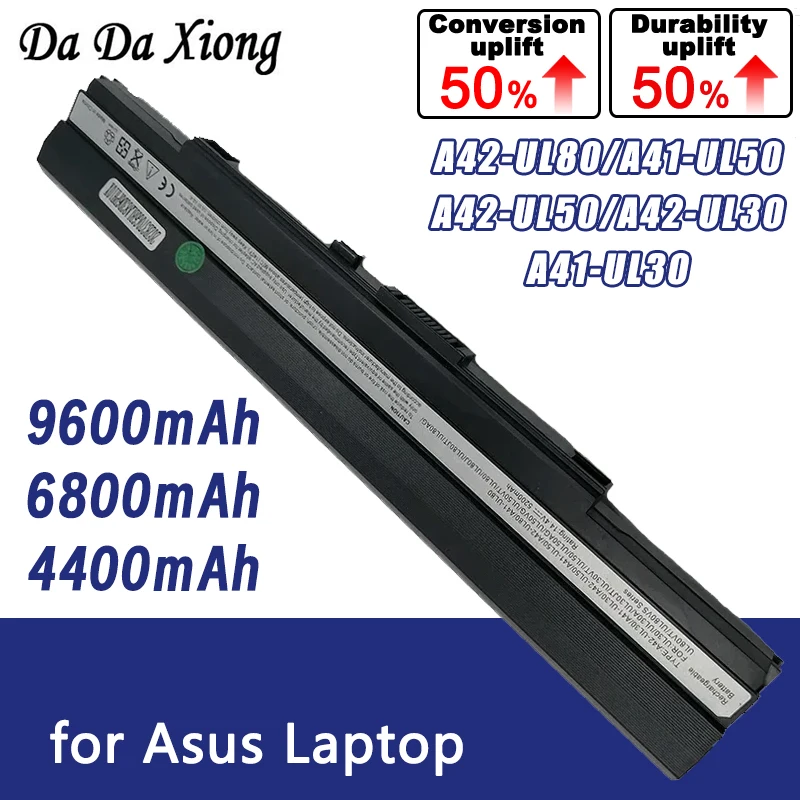 

Аккумулятор 9600 мАч для Asus U53F U53J U53JC U52F U43F U43J U43JC U33JC U33J UL80Vt UL50Vt UL30 UL50 UL80 A42-UL30 A42-UL50