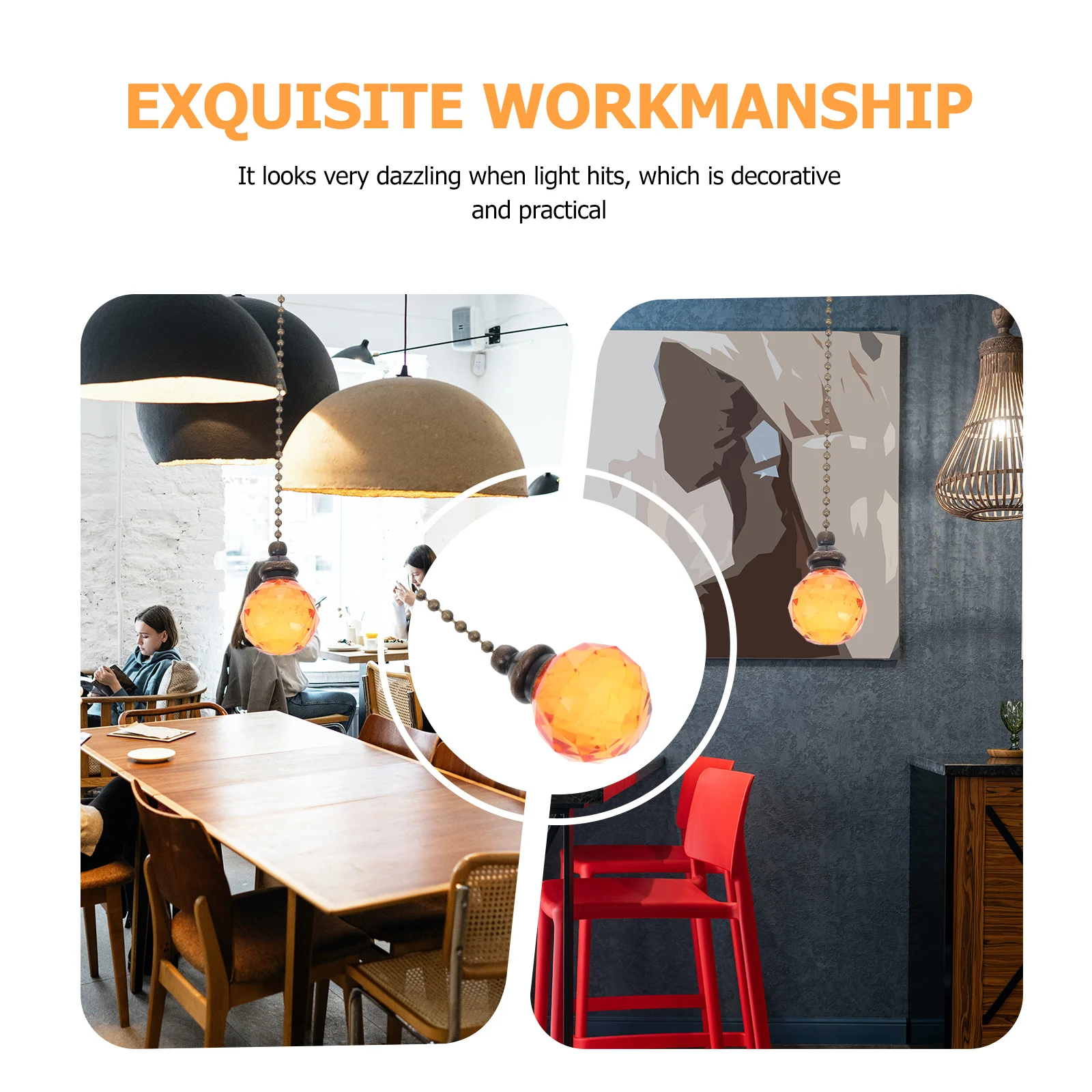 

2 шт., красивая хрустальная цепочка, потолочный вентилятор, световая цепочка, декоративная лампа, подвески, домашний декор, художественный дизайн, домашний декор