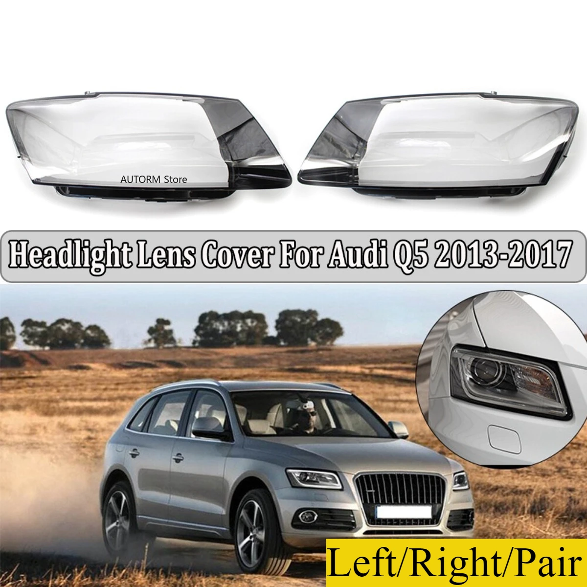 

Left/Right Front Headlamp Cover Headlight Shell Transparent Lampshade Lens For Audi Q5 SQ5 2013 2014 2015 2016 Headlamp Shell