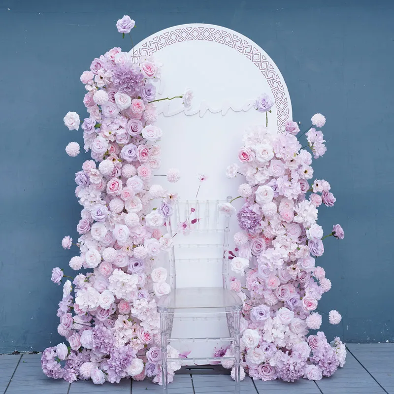 Luxury 5D Colorful Wedding Backdrop Arch KT Board Decor Floral Arrangement Floor Flower Row Event Party Props Window Display