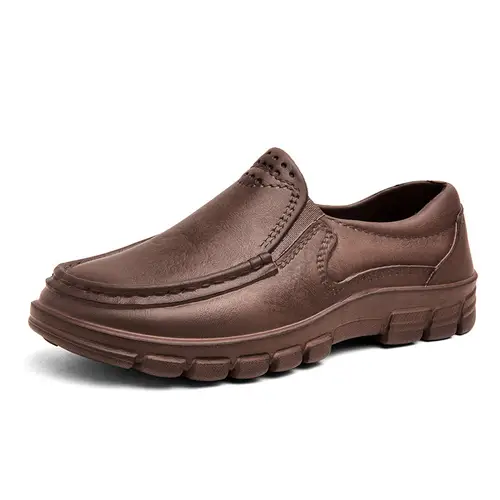 Fashion Leather Men's Casual Shoes Non-slip EVA Chef shoes Men Waterproof Loafers Comfort Soft soled Men Driving shoes Plus Size - Image 7