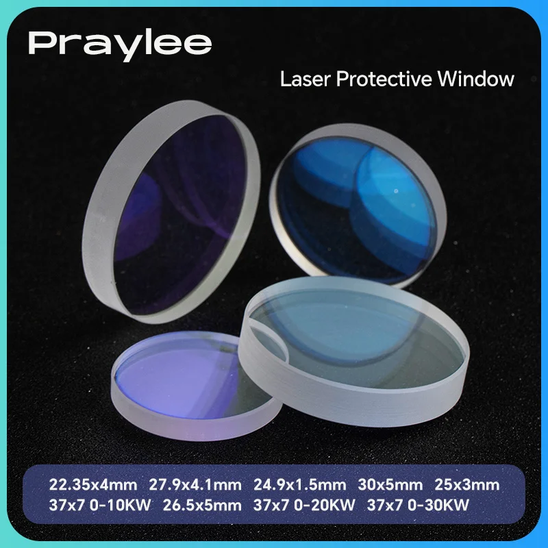 10pcs Laser Protective Windows Fiber Laser Protection Glass 24.9x1.5 27.9x4.1 37x7 Optical Lenses Laser for Raytools Precitec