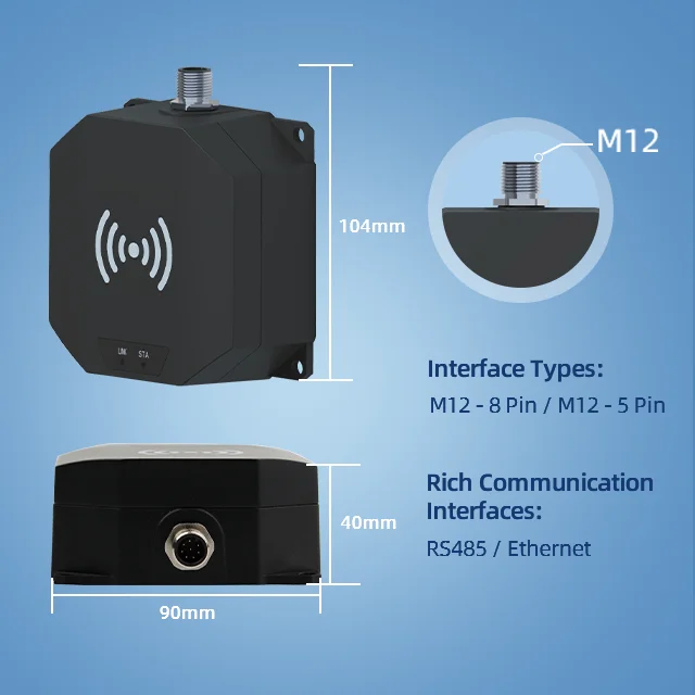 Lector RFID Industrial HF RFID 13,56 MHz Modbus con modo de funcionamiento múltiple IP67 lector RFID Industrial de grado Industrial