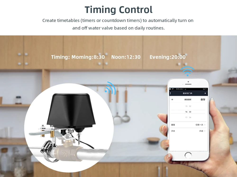 Tuya WiFi Zigbee Smart Water Valve Gas Smart Valve Switch Timer Garden Faucet Automation Residential for Alice Alexa Google