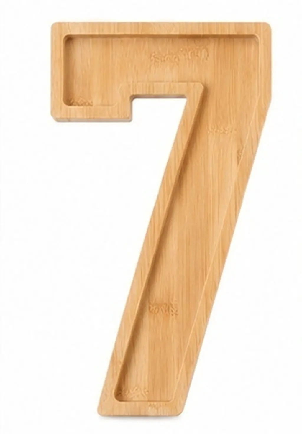 1 Set Wooden Number Shape Serving Tray Multi-Function Food Tray for Snacks Fruits Candy Cake Party Decoration Wood Number Plate
