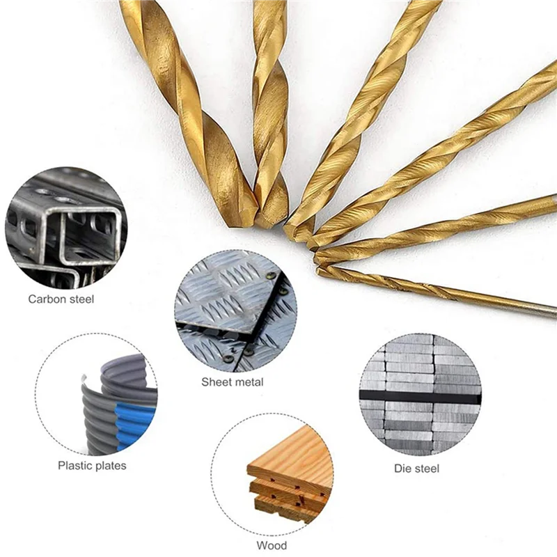 B84B-600 Pcs Titanium Drill Bit Set HSS Drill Bits For Metal, Steel, Wood, Plastic, Copper, Aluminum Alloy, 1Mm To 3.5Mm