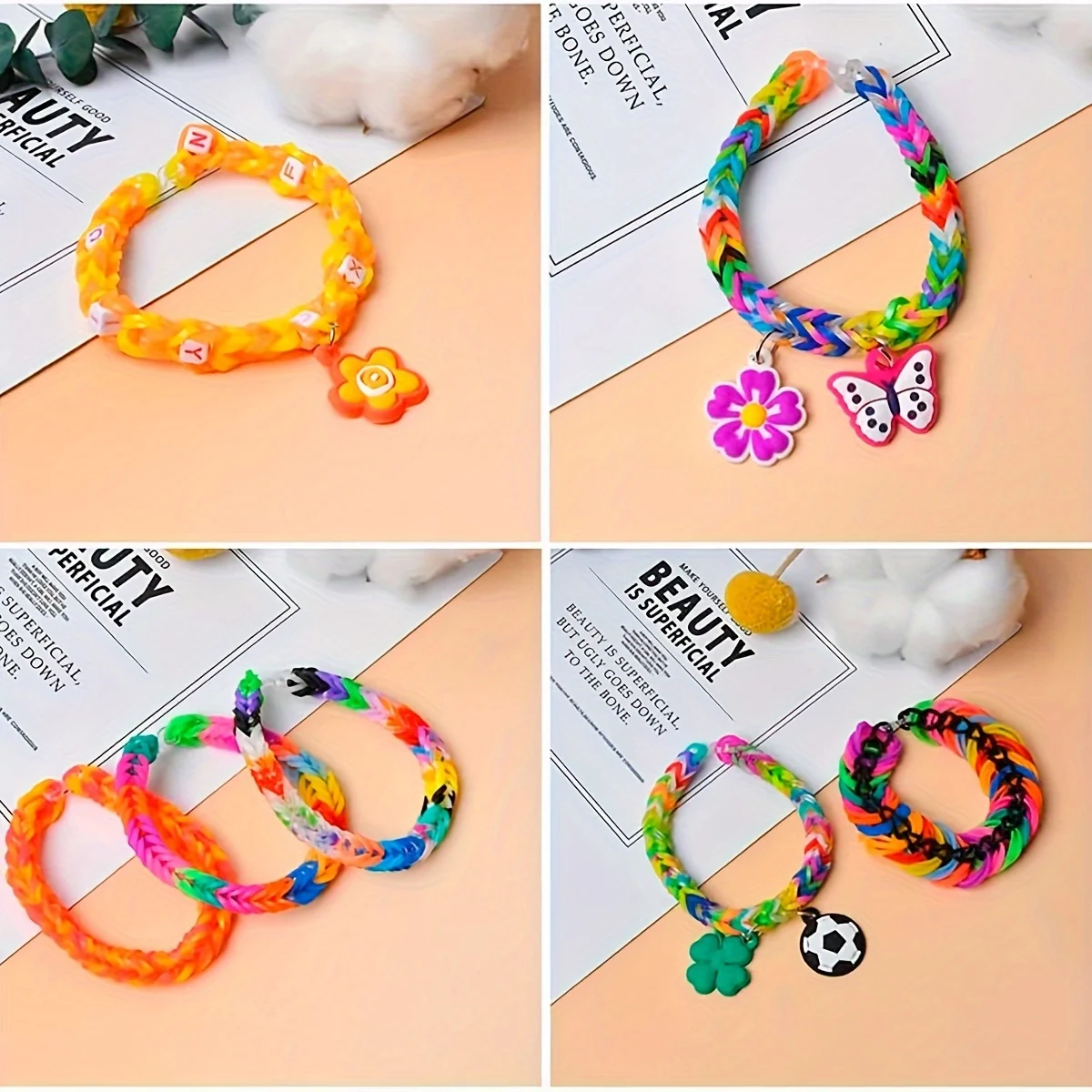 5000 pçs diy conjunto de faixa de borracha três camadas de elásticos multicoloridos acessórios perfeito presente do feriado elásticos para pulseiras