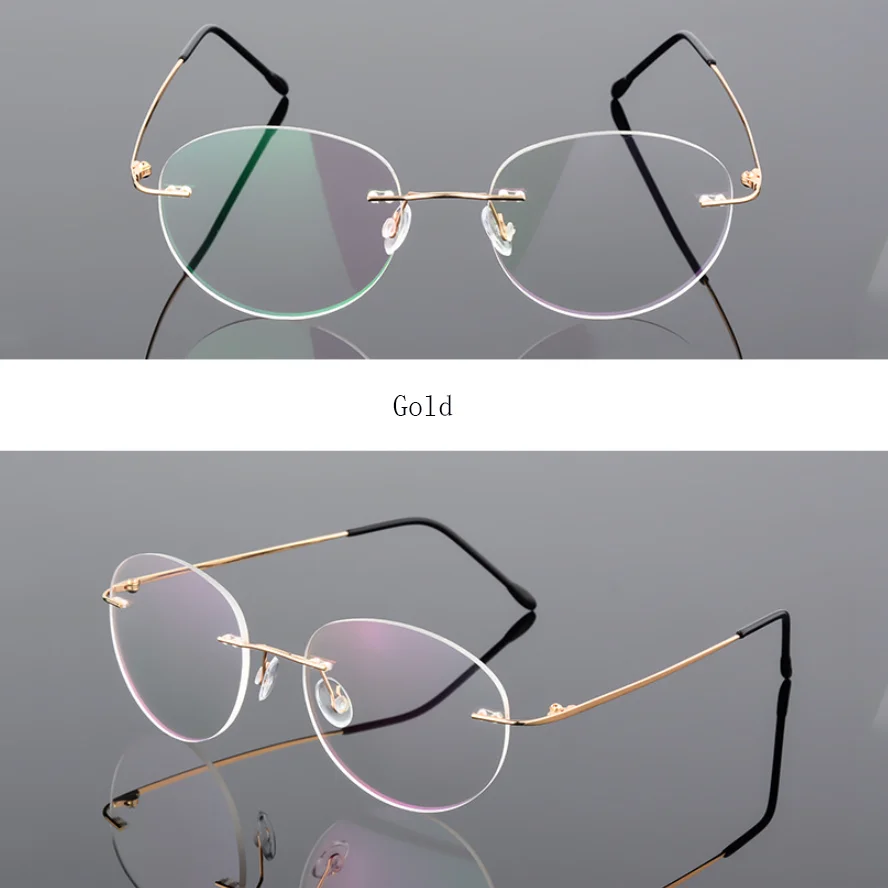 FELRES Memory Titanium Alloy Rimless Anti-Blue Light Reading Glasses 4