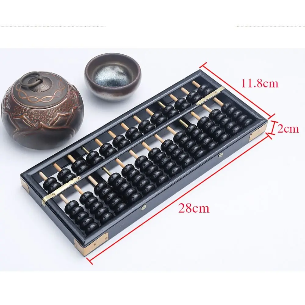 Montessori Multicolor Wooden Abacus Wooden 13 Digits Calculation Bead Square Counting Abacus Kids