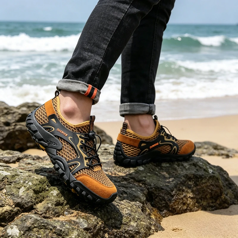 YUYIIN Sneakers Men Outdoor Anti-slip Wear-resistant Shoes for Men Hiking Jogging Trekking Sneakers Outdoor Zapatillas Hombre view 4