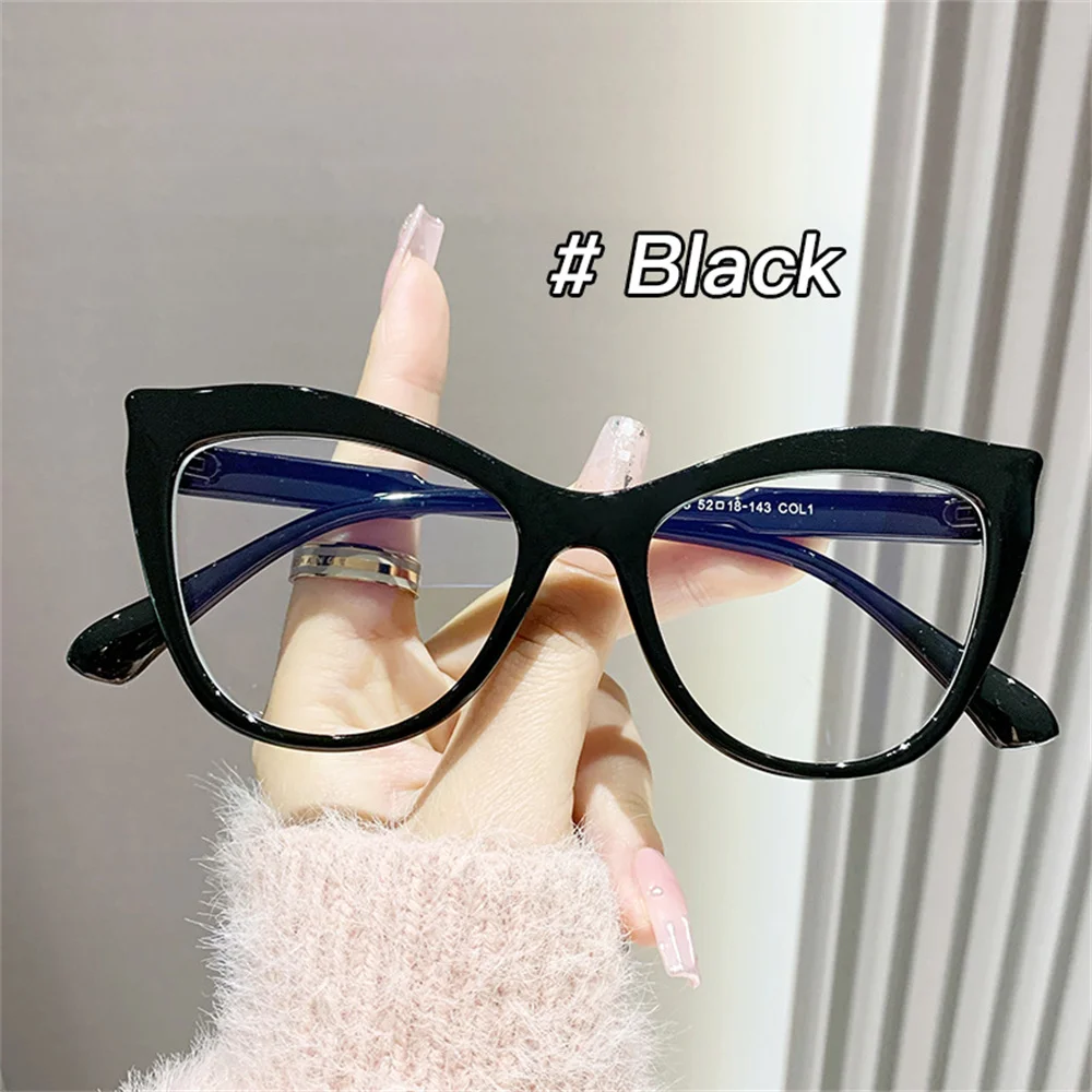 Photochromic Optical Eyeglasses Frames for Women Eyewear Fashion Computer Anti Blue Light Oval Ladies Plain Glass Spectacles New