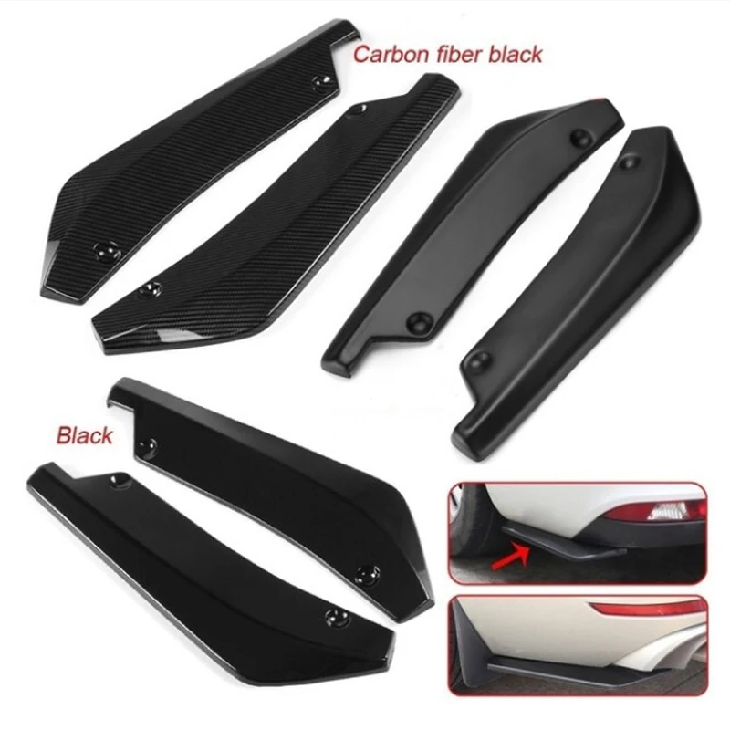 Car Bumper Front and Rear Lip universal Spoilercorn Diffuser Splitter Carbon Fiber Fender Scratch Protector Side Skirt Extension