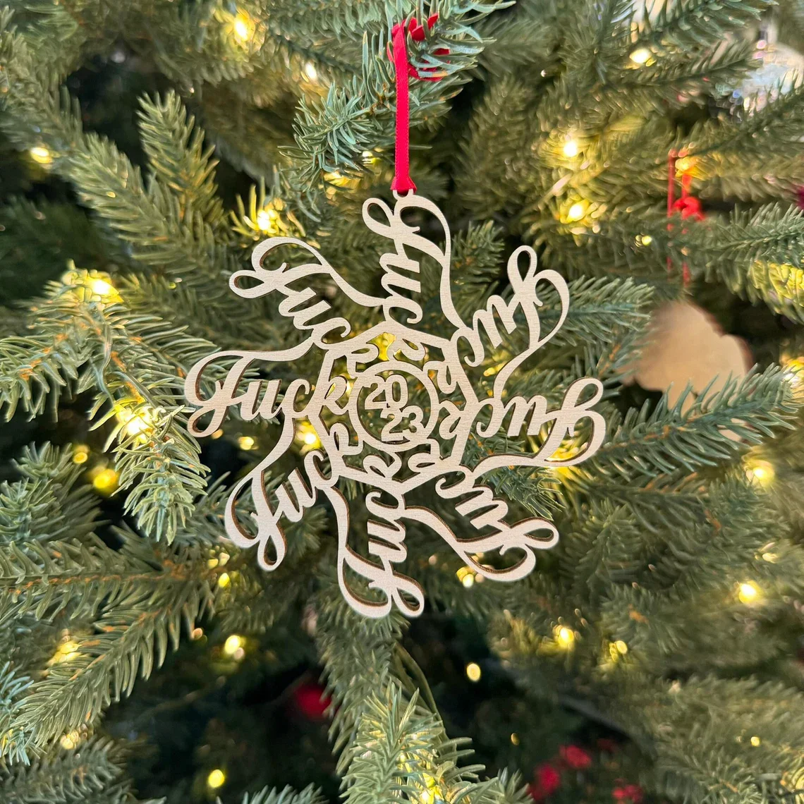 FuckFlake Christmas Ornament, White Elephant Gift idea, Unique Christmas Ornament, Funny Gift For Adults, Christmas Tree Decor