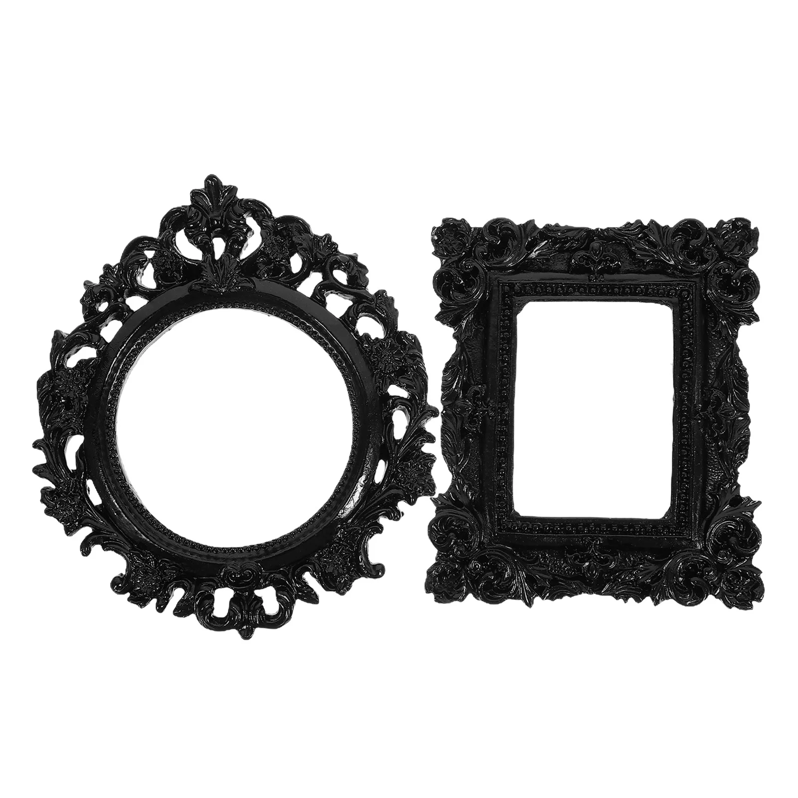 

2Pcs Mini Vintage Picture Frame Pack Resin Baroque Style Small Photo Display Frame Ornament for Decor Picture Frames