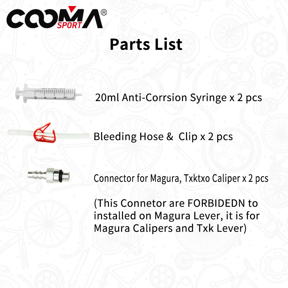 Bicycle Hydraulic Brake Bleed Kit for SHIMANO Magura Txktro System, Mineral Oil Brake, Funnel Set Basic Kit V0.5 V0.85