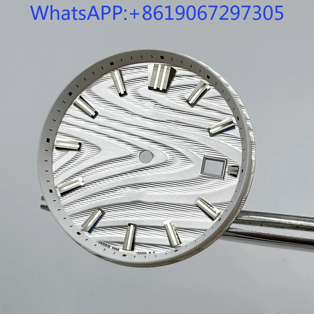 

High Quality Wave River Texture Watch Dial Suitable for NH35 Automatic Movement Trapezoid Markers Durable Case Mod Part