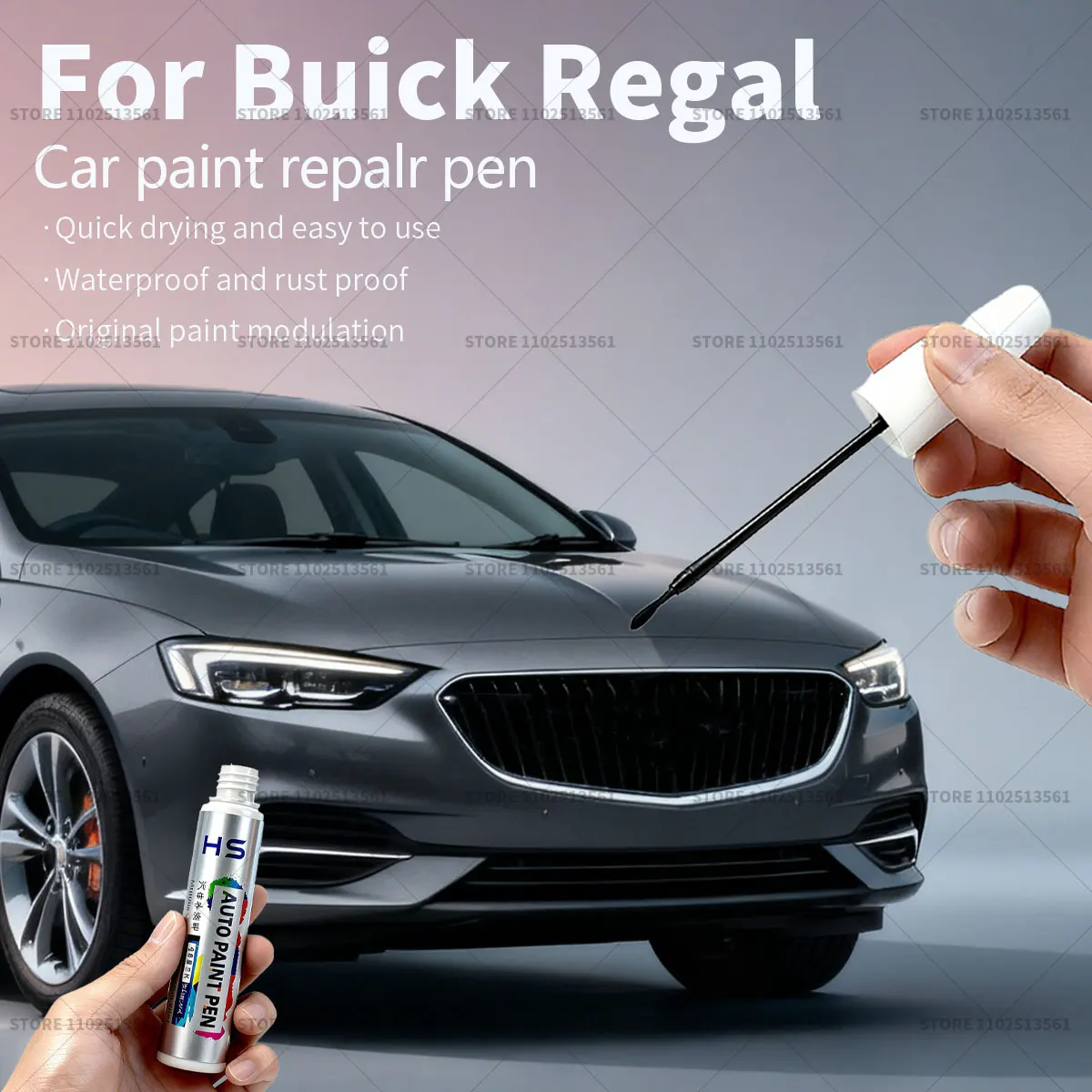 For Buick Regal Car Paint Repair Pen Touch Up Scratch Remover DIY Auto Accessories White Silver 67U Red BUKG8B Gold 441B Black
