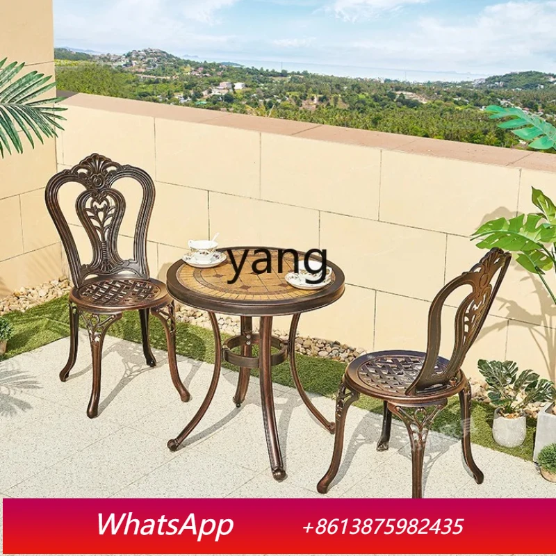 

LTT outdoor cast aluminum dining chair set table and chair courtyard garden balcony without armrests disassembly chair