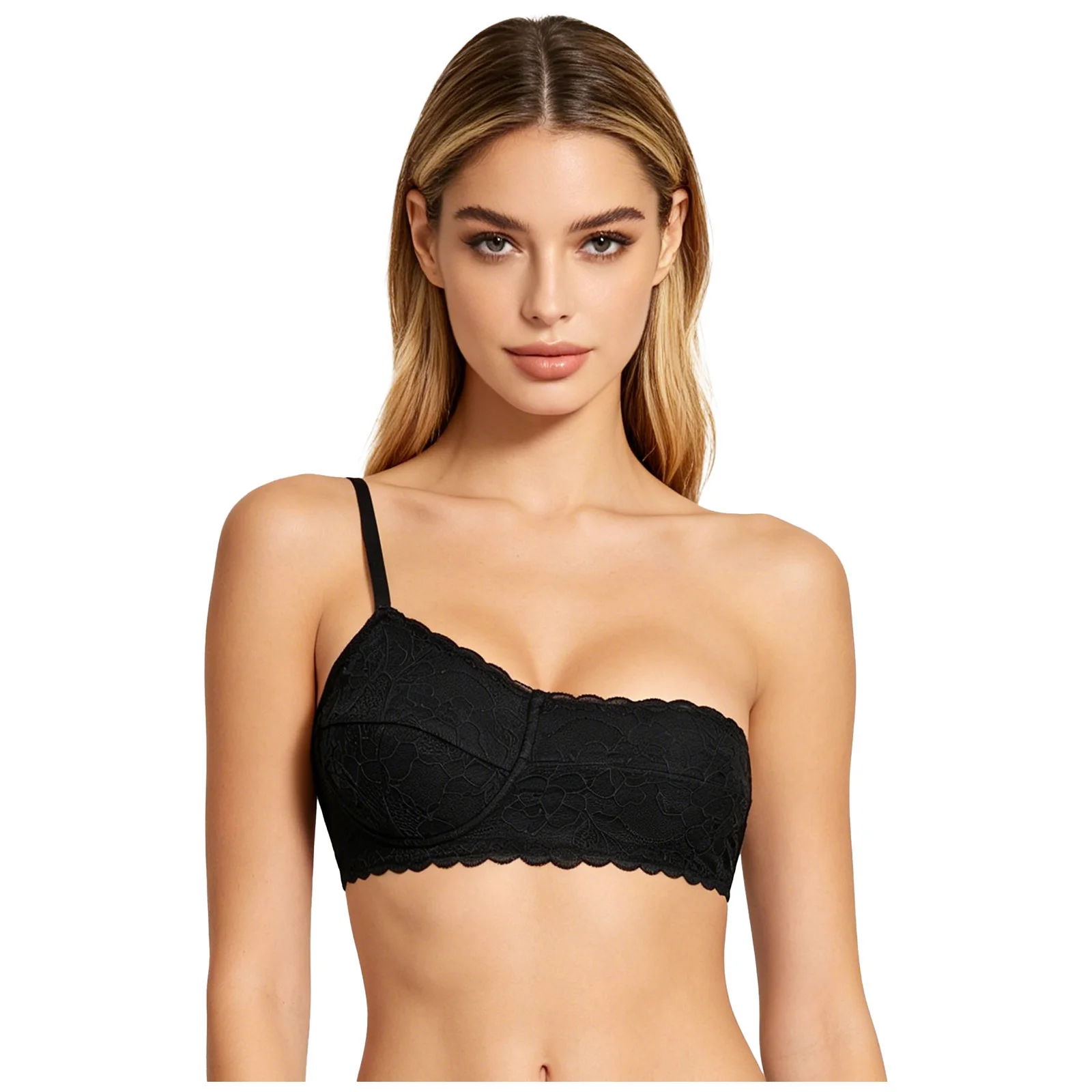 Women Mastectomy Recovery Unilateral Bra Side Cup Floral Lace Wireless Bandeau Bra Special Needs Single Brassiere Lingerie Bra