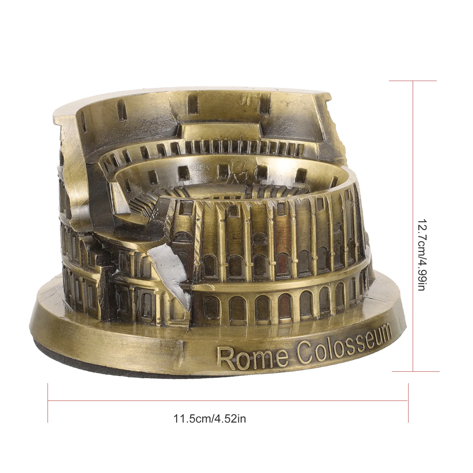 Realistic Rome Colosseum Architecture Sculpture High Grade Metal Desk Ornament Home Decor Living Space Charm Warm Romantic