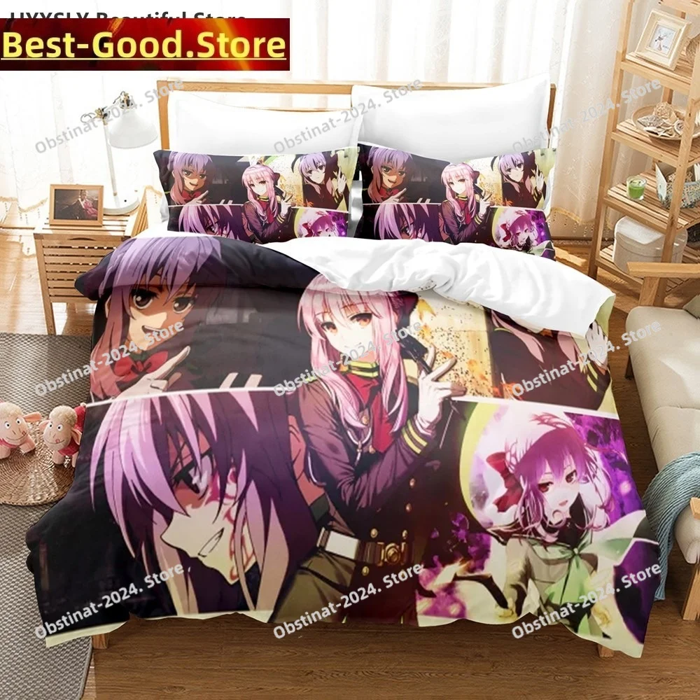 

Seraph of the end Anime Bedding Set Pillowcases Single Double Twin Full Queen King Kids Cute 3D Duvet Cover Sets Bed Linen