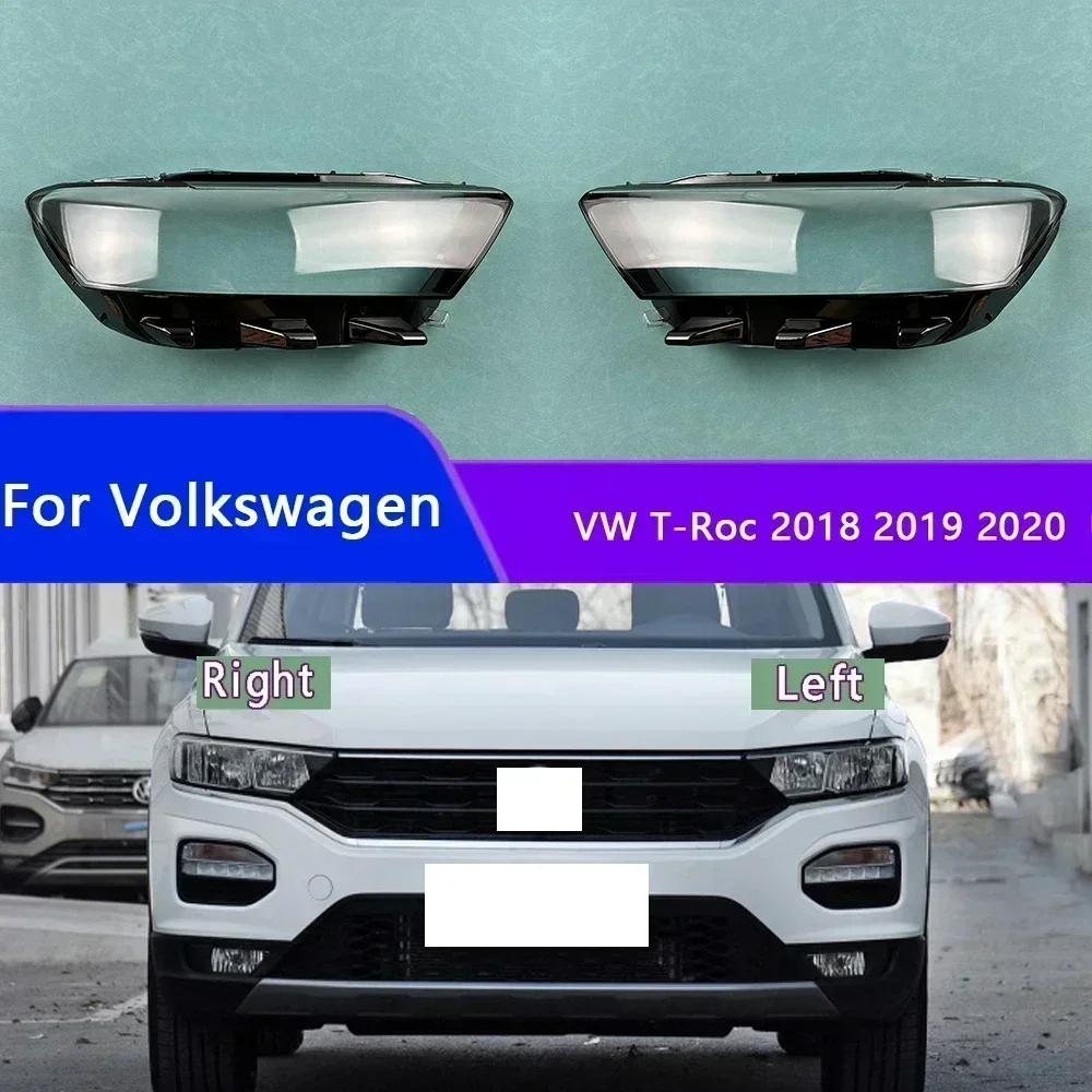 

For Volkswagen VW T-Roc 2018 2019 2020 Front Headlight Shell Headlamp Transparent Lampshade Cover Lens Plexiglass
