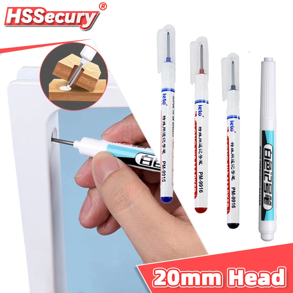 

20mm Long Head Marker Pens 2/3/6/8Pcs/Set Multi-purpose Bathroom Woodworking Decoration Deep Hole Marker Pen Ink 9916 Tools Set