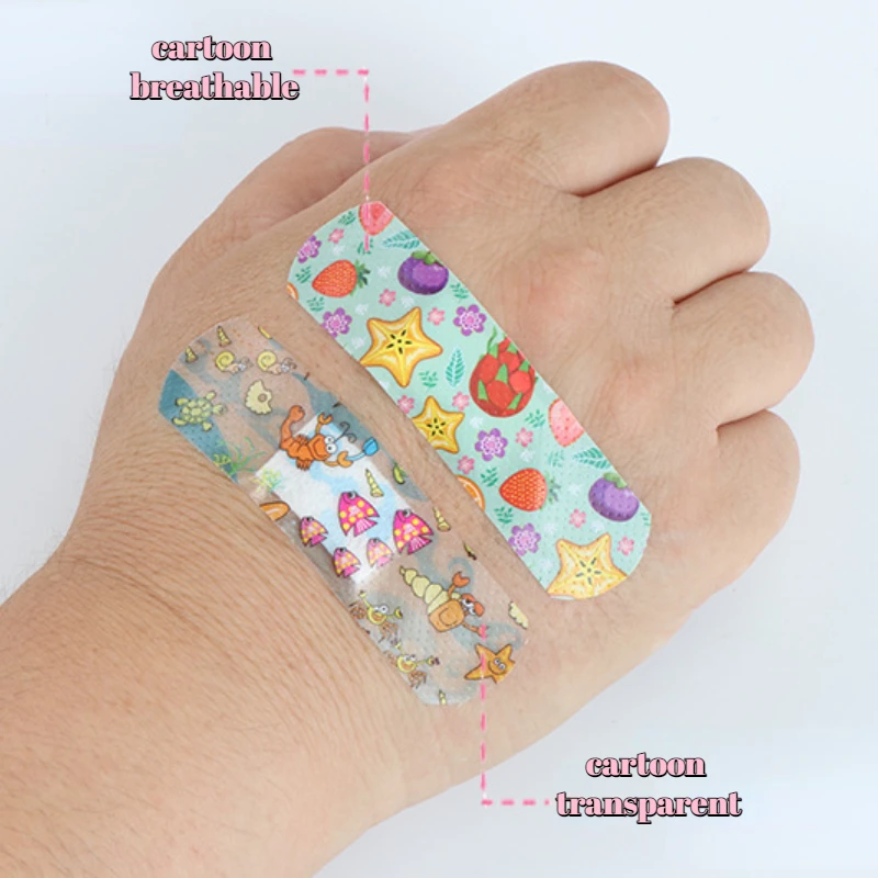 100pcs/lot Cartoon Waterproof Breathable Band Aid Bandage First Aid Wound Dressing Medical Tape Wound Emergency Kits Bandaids