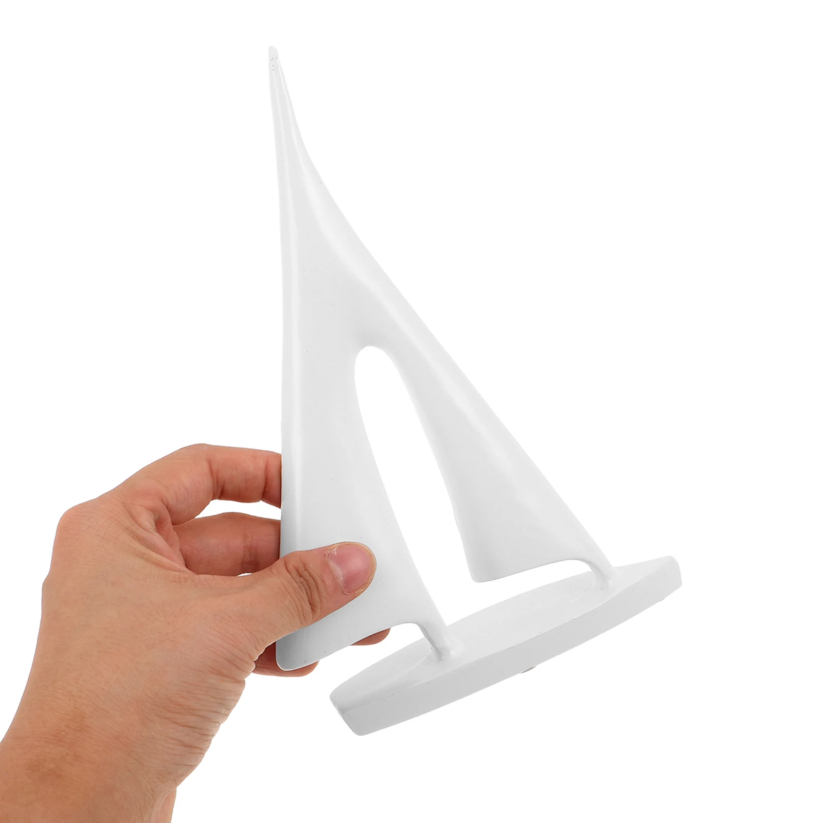 

2Pcs White Resin Sailboat Sculpture Modern Minimalist Decor for Bookshelf Living Room Nautical Sailing Ornament