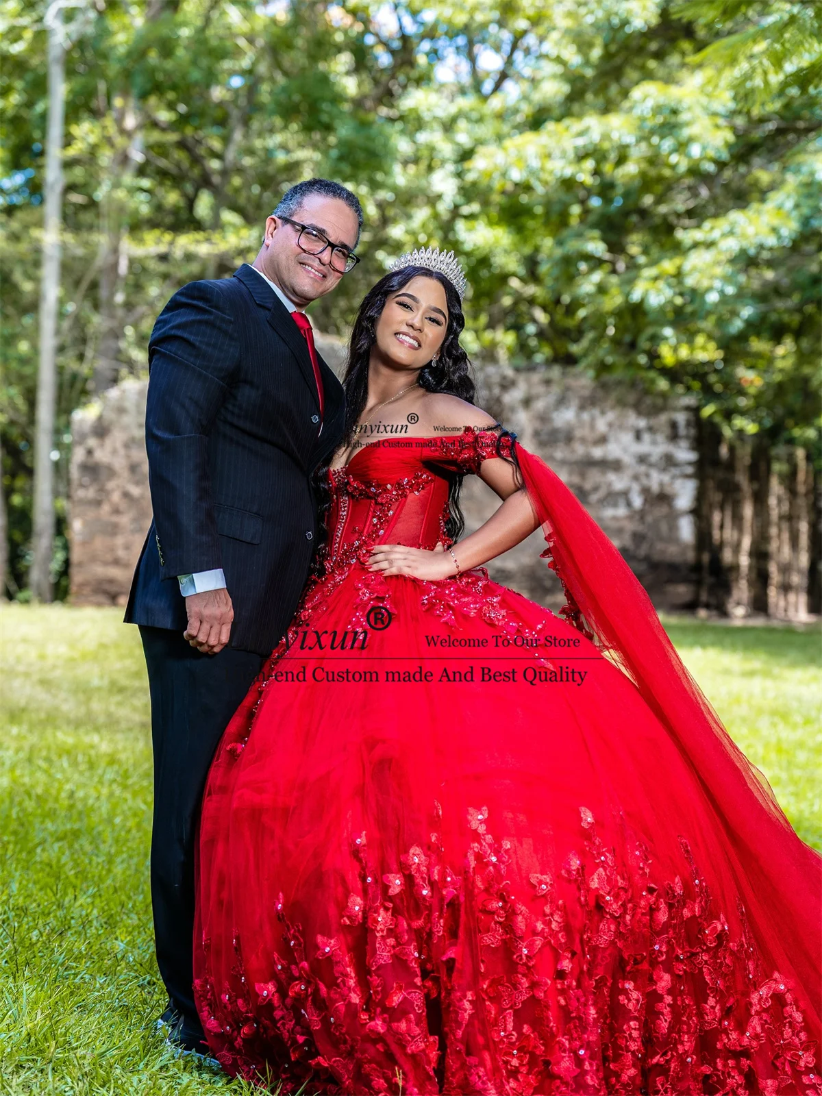 

Mexican Ball Gown Quinceanera Dresses With 3D Floars Appliques Lace Sweet 16 Dress Off Shoulder Vestidos De 15 anos Customized
