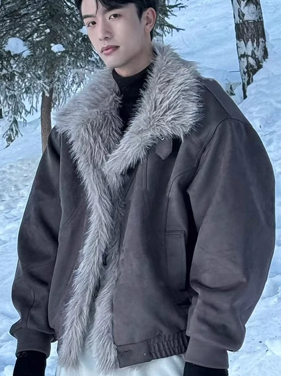 Men's Fur Integration Parkas Male 2025 Winter New Thickened Warm Design Chic Down Coats American Style Lapel Cotton Jacket Coats