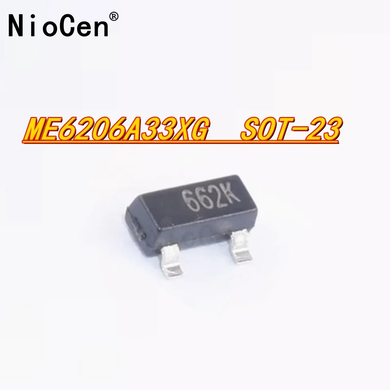 

20PCS ME6206A33XG Linear Regulator 3.3V New LDO SMD Silk Screen 662K Packaging SOT-23