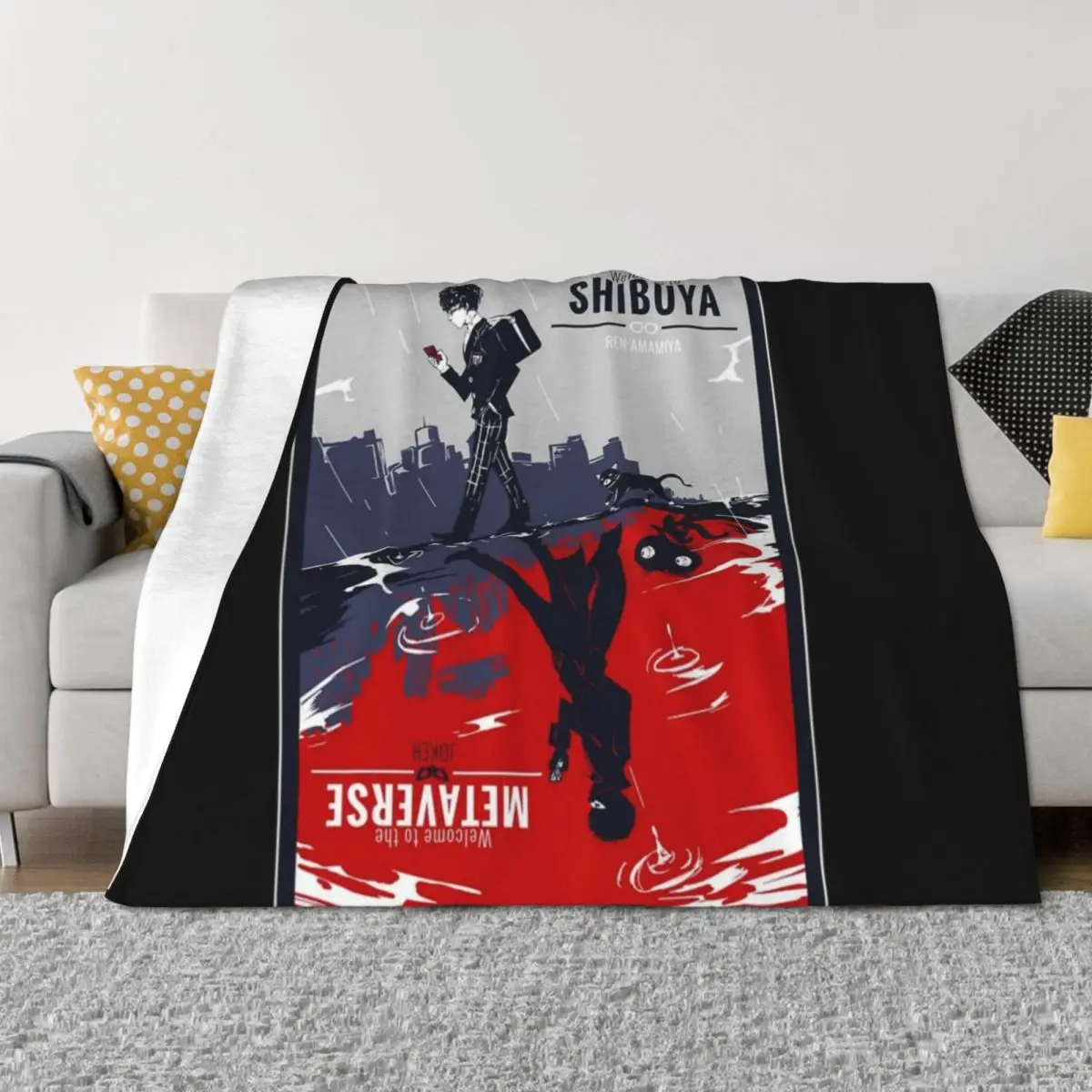 شيبويا/ميتافيرس رمي بطانية الأرائك الزخرفية الثقيلة للنوم للأريكة الزخرفية لينة أفخم منقوشة البطانيات