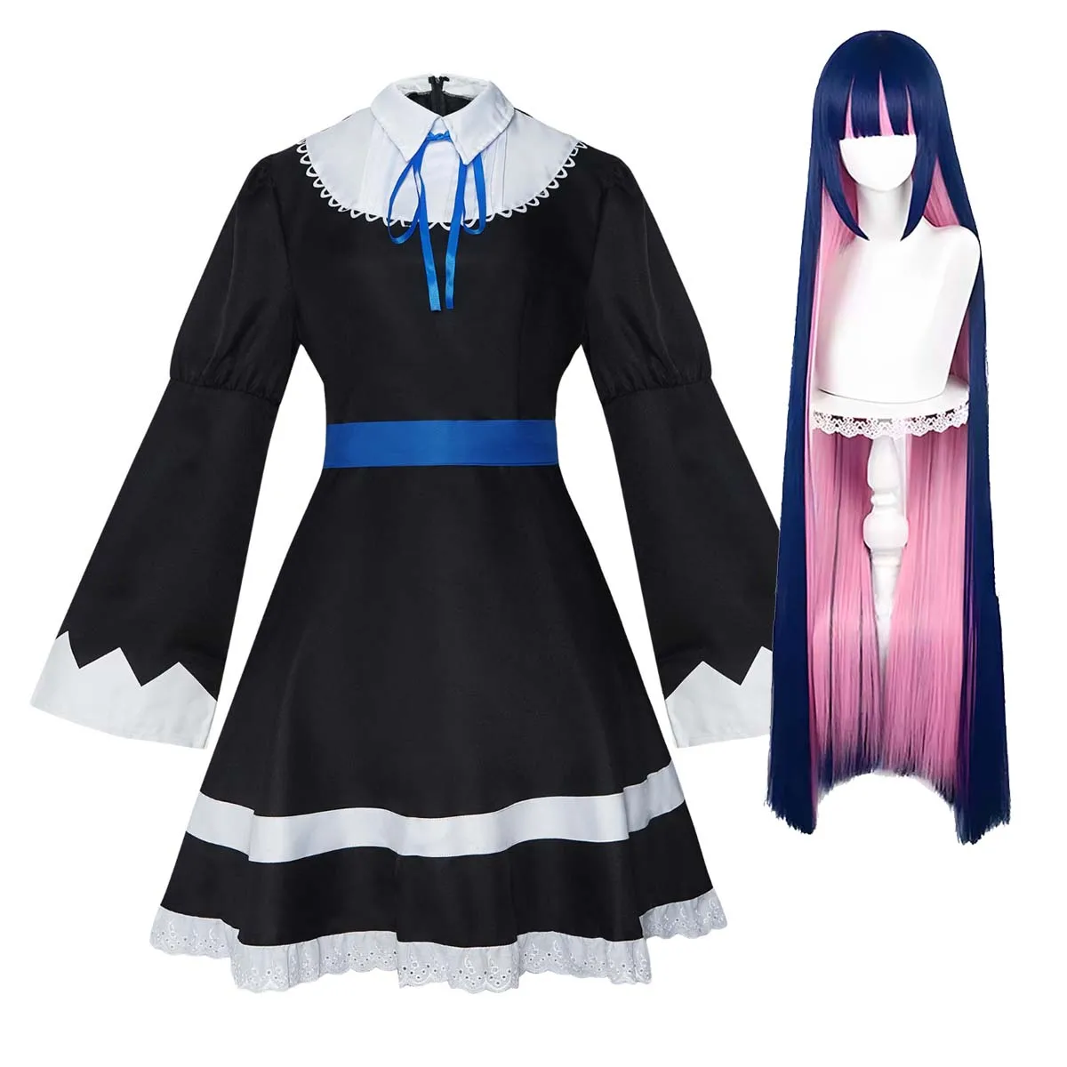 

Anime Panty & Stocking with Garterbelt Younger Sister Anarchy Stocking Cosplay Costume or Wig