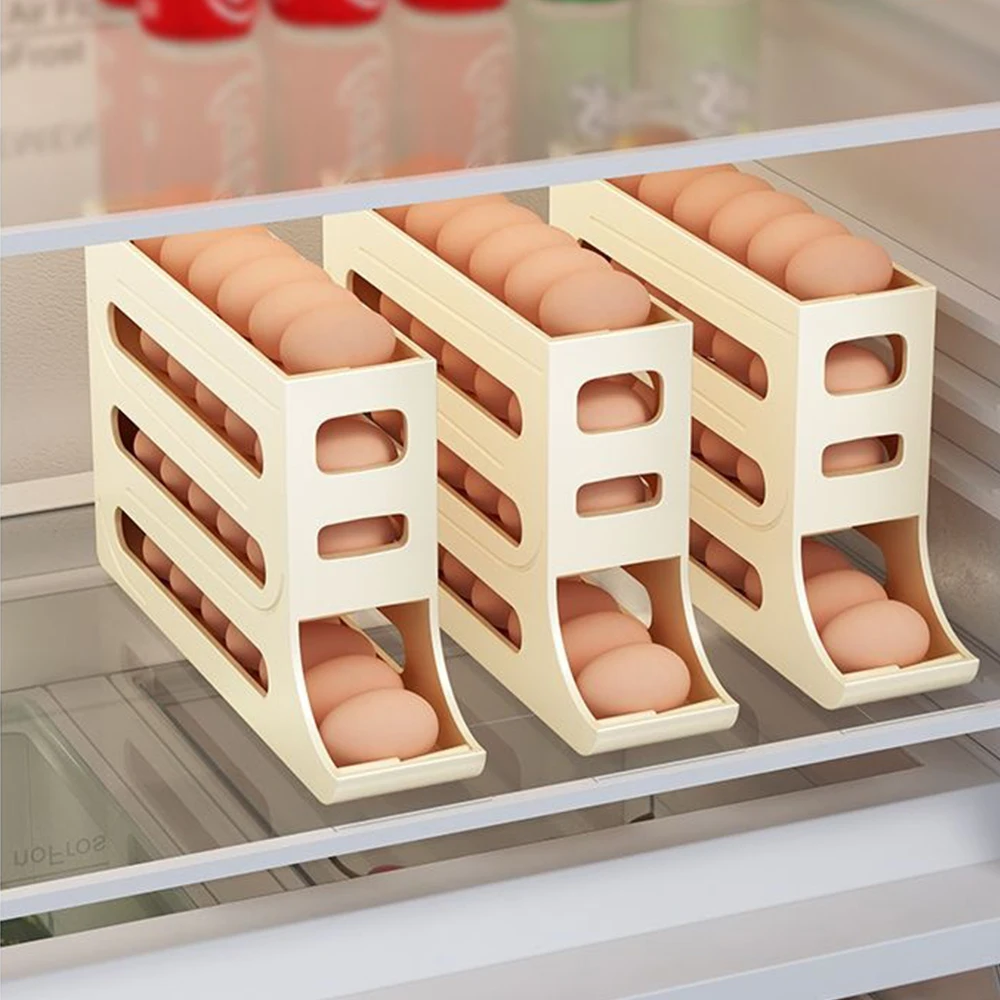 

30 Grids Refrigerator Egg Storage Box Rotating Egg Organizer Food Containers Egg Case Holder Dispenser Kitchen Storage Boxes