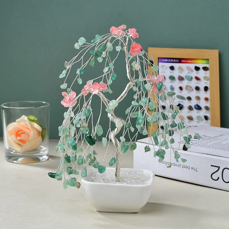 

Натуральный кристалл дерево удачи плакучая ива гравий дерево домашний стол для гостиной счастливый кристалл наличное дерево креативный орнамент