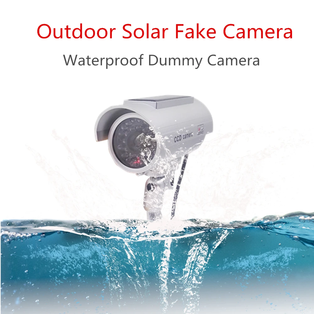 Solar Power Dummy Camera Beveiliging Waterdicht Fake Camera Outdoor Indoor Bullet Led Monitor Cctv Surveillance Camera