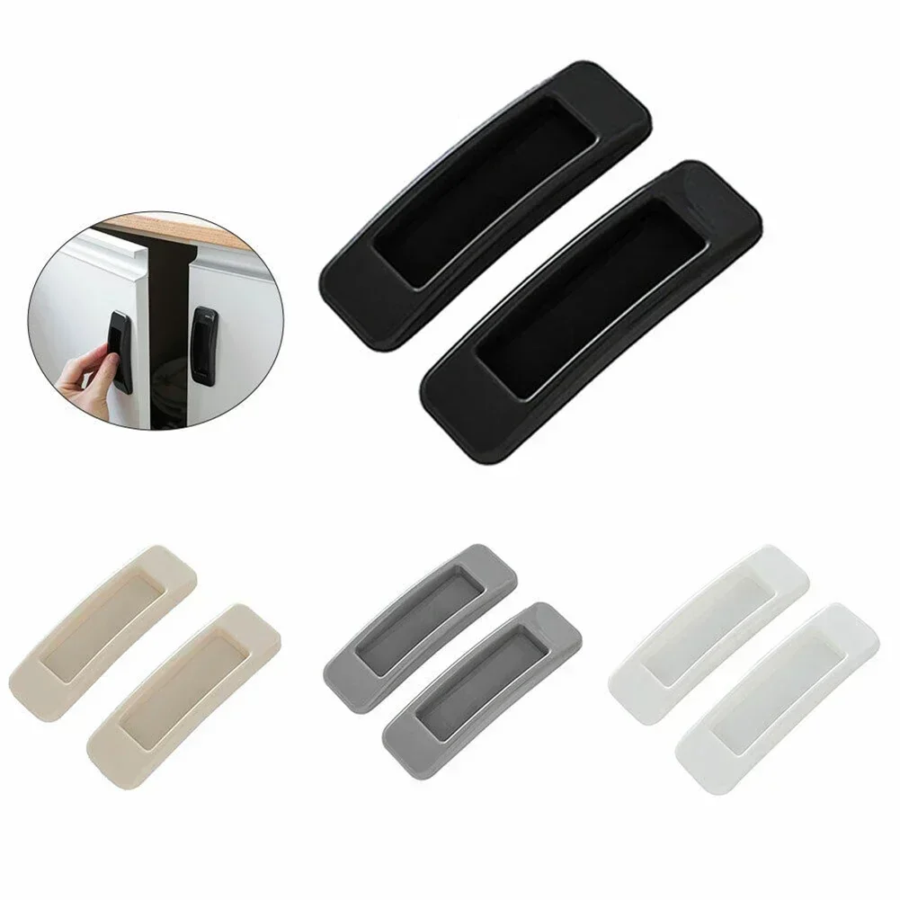 2PCS Glass Window Handles Cabinet Drawer Handles Adhesive Sliding Door Knob Wardrobe Handle Paste Furniture Door Pull