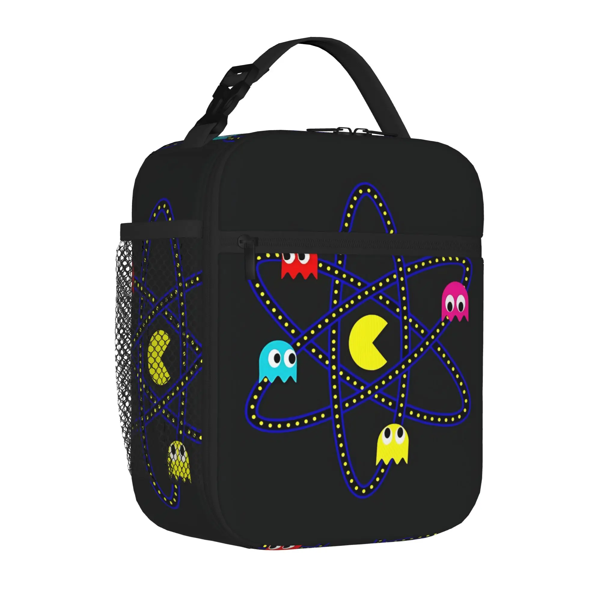 1 Piece Portable Lunch Container Arcade  Zipper Closure Durable Pocket PAC-MAN  For Lunch Lunch Box Bag