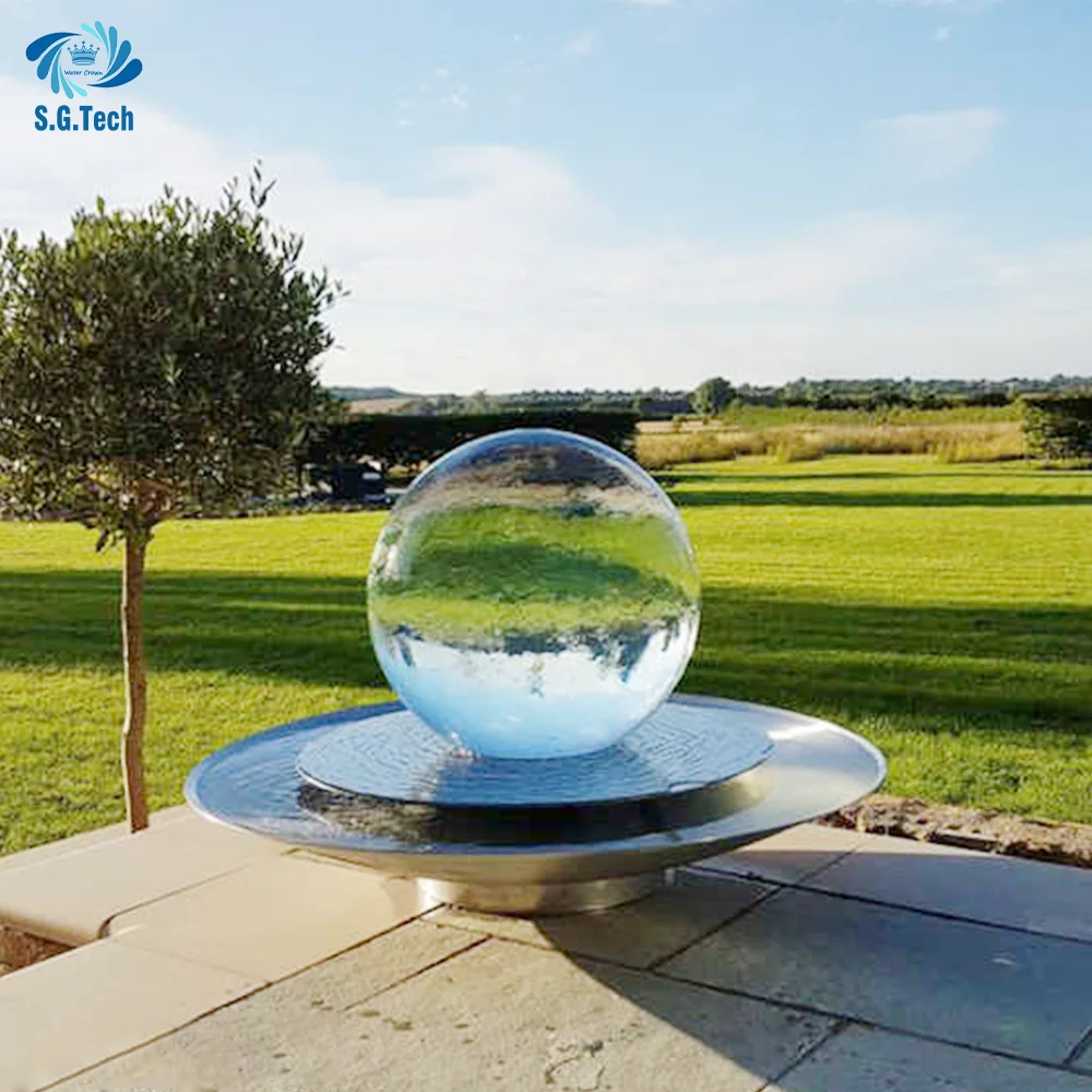Garden Decoration Globe Sphere Acrylic Crystal Ball Fountain Large Water Feature Water Crown Personalized