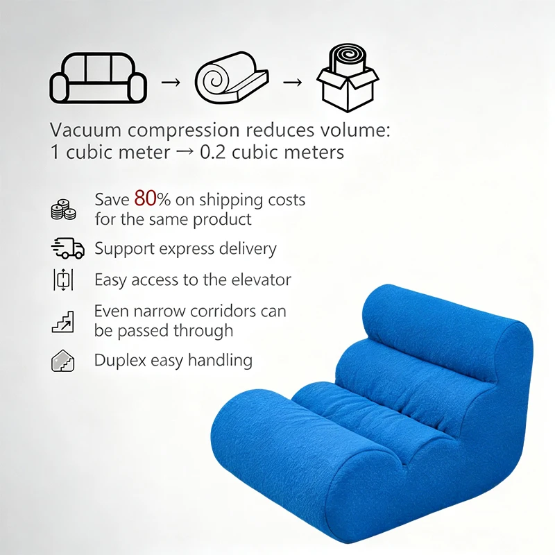 #Single-Seater Roll Pack Compressed Sofa & Chair Customizable Size Color Upholstered Modern Design Fabric Cover