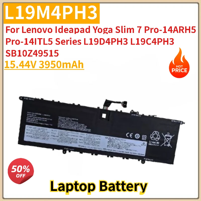 High Quality L19M4PH3 15.44V 3950mAh Laptop Battery For Lenovo Ideapad Yoga Slim 7 Pro-14ITL5 Pro-14ARH5 Series  Brand New