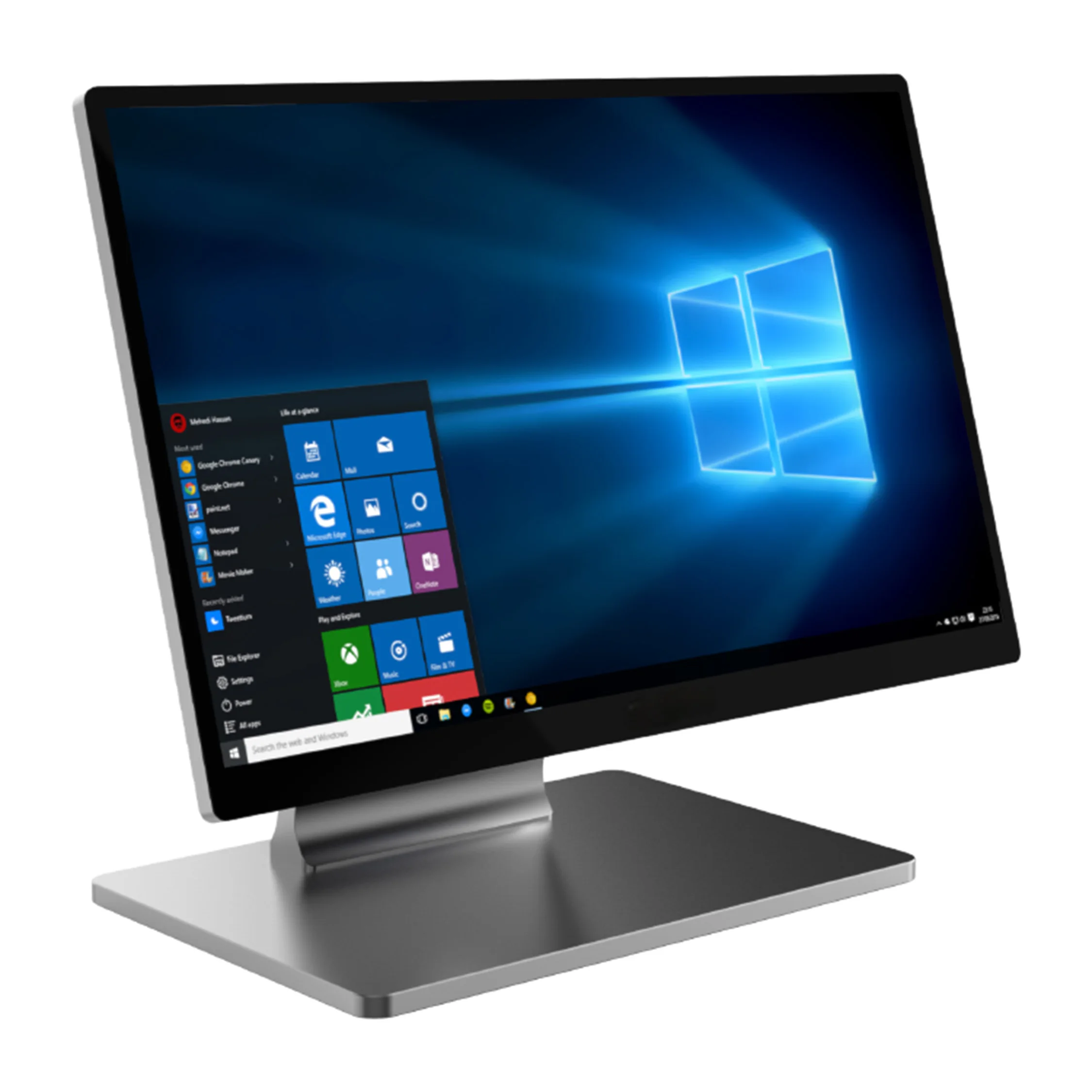 High-end 15.6 inch Windows I5 Gen4 Cash Register, 1920*1080 Touch Screen 8G 128G POS Terminal with Aluminum Alloy Stand & Shell