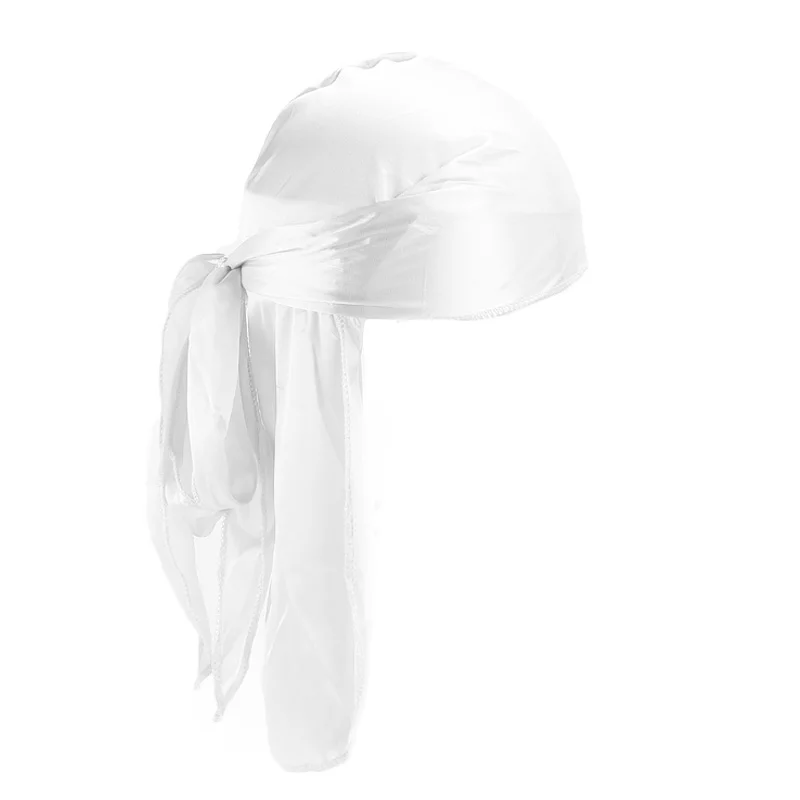 Unisex Seidige Lange Schwanz Durag Piraten Hut Turban Mode Headwraps Kappe Bandana Frauen Männer Kopfbedeckungen Kappen Hijab Haar Zubehör ﻿