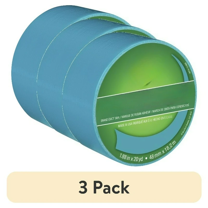 

(3 pack)Tape Brand Duct Tape, 1.88 in. x 20 yd., Aqua