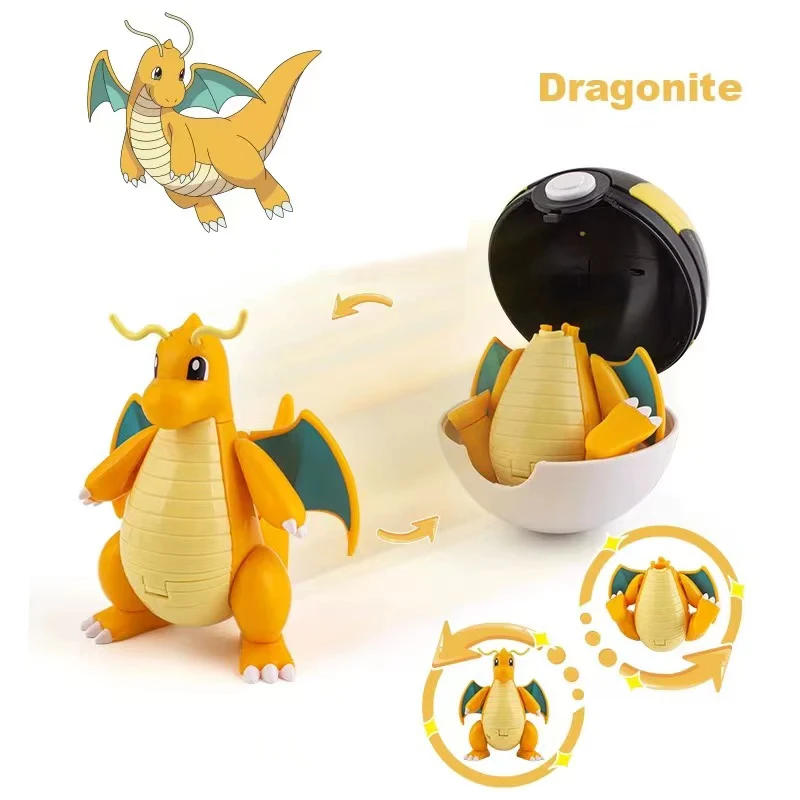Autentico Pok è mon Pok é Ball GENGAR Trasformazione Bambola Pikachu DRAGONITE MEW Ornamento fatto a mano Regalo di Natale per bambini Giocattolo